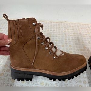 Nine West Brown Lace-Up Women's Boots